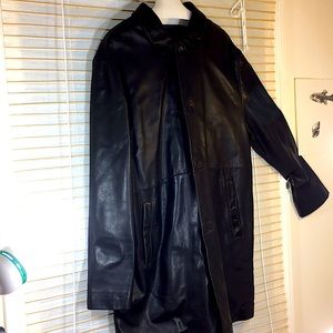 Banana Republic Leather Flannel Lined Car Coat
